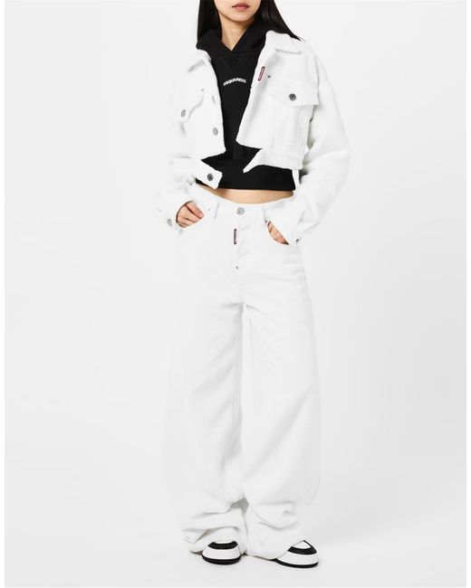 DSquared² White Cropped Towel Jacket
