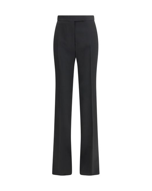 Tom Ford Black Bicolour Tailored Straight-Leg Pants Fleece Wool