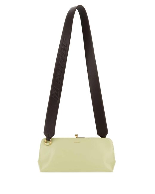 Jil Sander Natural Pastel Leather Small Goji Shoulder Bag