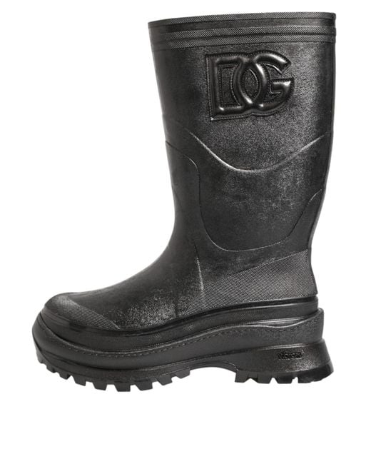 Dolce & Gabbana Black Waterproof Rain Boots for men