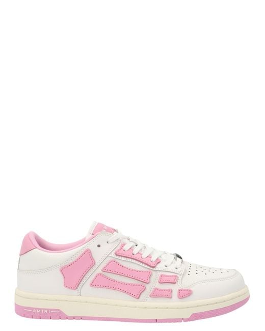 Amiri Leather Skel Top Low Shoes in Pink - Lyst