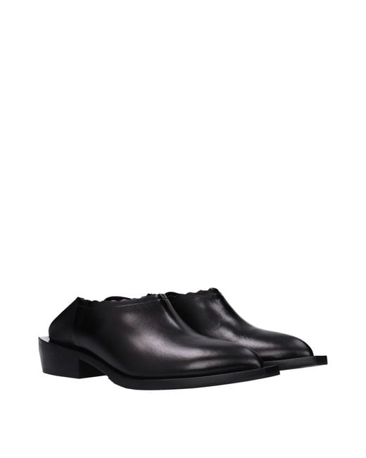 Moschino Black Leather Mules