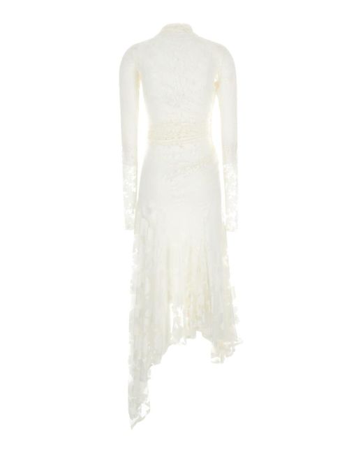 Philosophy Di Lorenzo Serafini White Longuette Asymmetric Dress