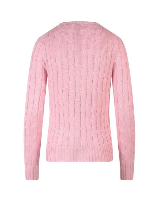 Polo Ralph Lauren Pink Slim-Fit Cable Knit