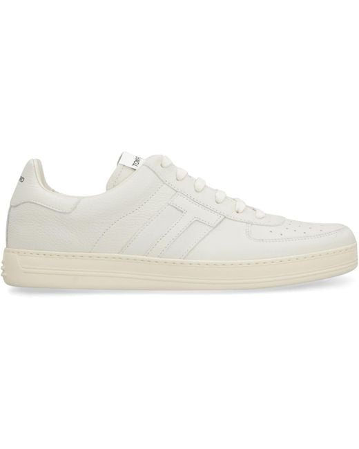 Tom Ford White Radcliffe Leather Low-top Sneakers for men