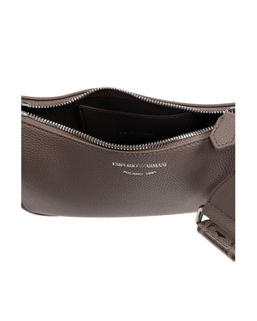 Emporio Armani Gray Shoulder Bag With Logo
