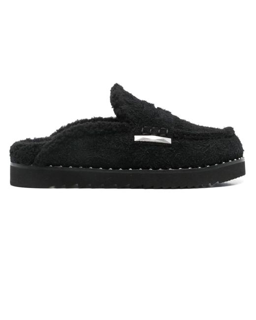 Ash Black Suede Genda Slippers