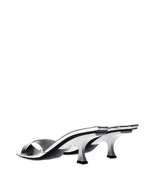 The Attico Metallic Leather Flat Sandals