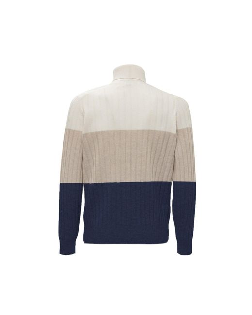 Brunello Cucinelli Blue Wool And Cashmere Sweater for men