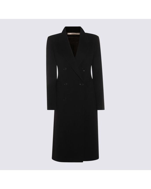 Tagliatore Black Wool Coat