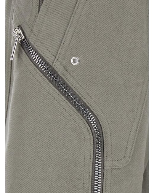 Rick Owens Gray Cargo Pants Heizer Cotton Trousers for men