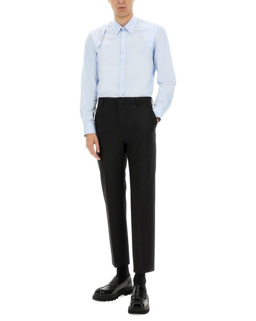 Alexander McQueen Blue Cotton Shirts for men