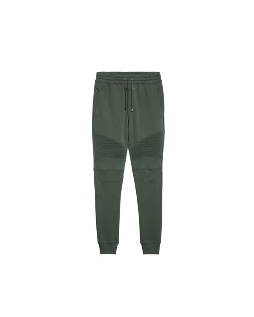 Balmain Green Cotton Logo Sweatpants for men