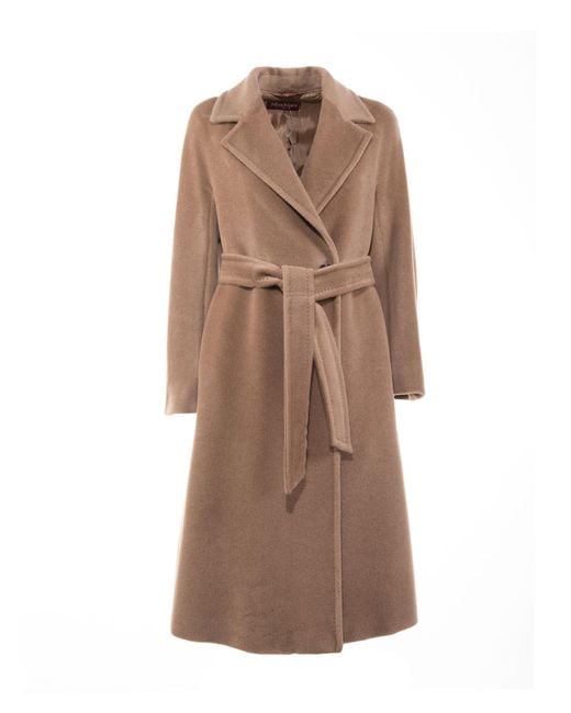 Max Mara Studio Brown Martin Alpaca Coat