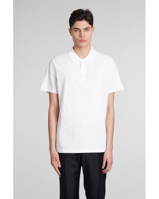Theory Polo In White Cotton for men