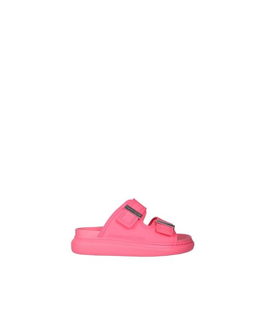 Alexander McQueen Leather Hybrid Oversize Sandals in Pink - Save 1% | Lyst