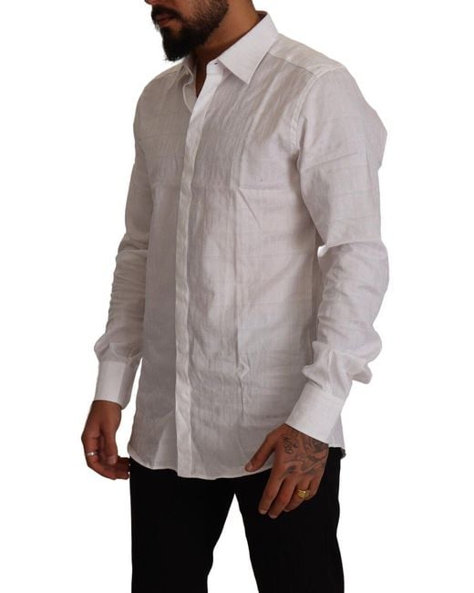 Dolce & Gabbana Gray Elegant Cotton Dress Shirt for men