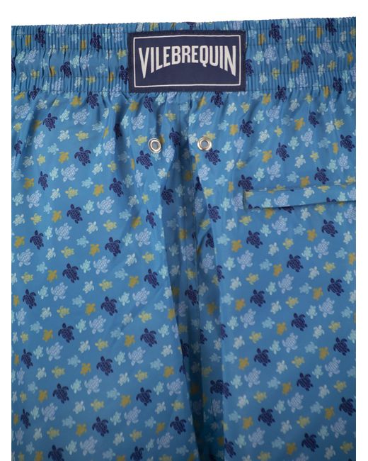 Vilebrequin Blue Ultralight And Foldable Patterned Beach Shorts for men