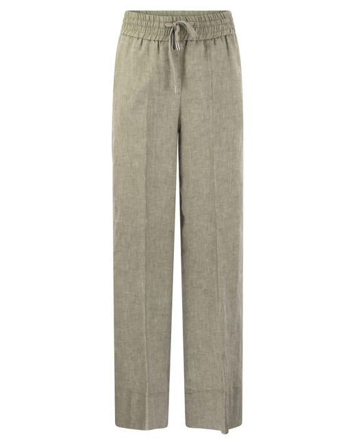 Peserico Gray Loose-Fitting Trousers
