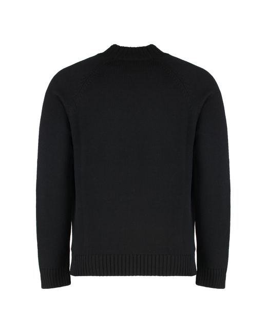 Slowear Black Crew-Neck Sweater Virgin Wool Sweatshirts for men