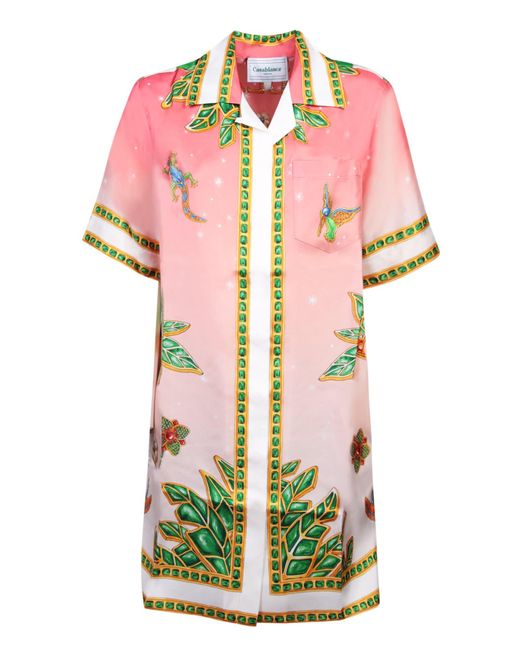 Casablancabrand Pink Silk Mini Dress
