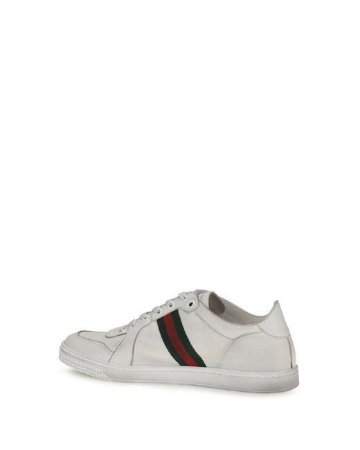 Gucci White Stretch Sneakers