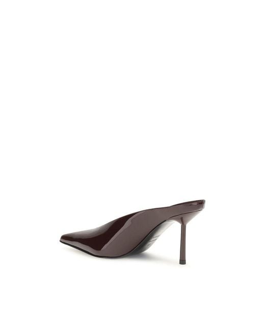 Le Silla Brown Calf Leather Bos Taurus Mules