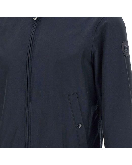Woolrich Blue Zip-Up High Neck Jacket for men