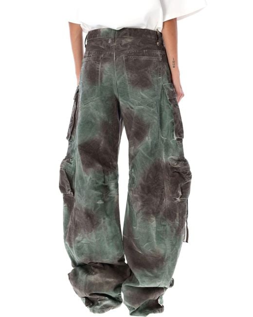 The Attico Gray "Fern" Camouflage Long Pants