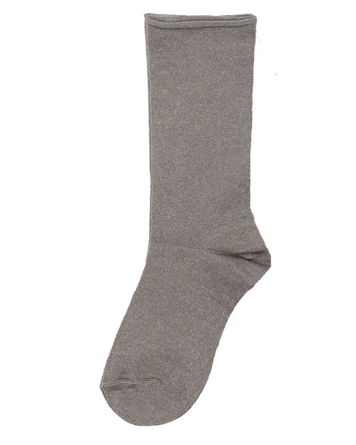 Brunello Cucinelli Gray Taupe Wool Silk Socks