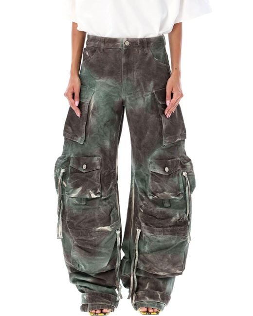 The Attico Gray "Fern" Camouflage Long Pants