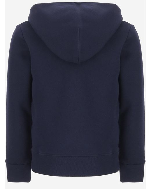 Gucci Blue Cotton Sweatshirt With Logo Knitwear for men