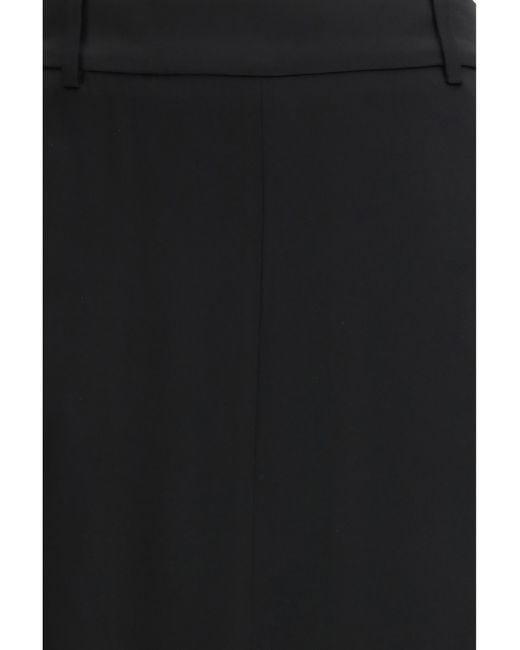 Tom Ford Black Tailored Crepe Envers Satin Skirt