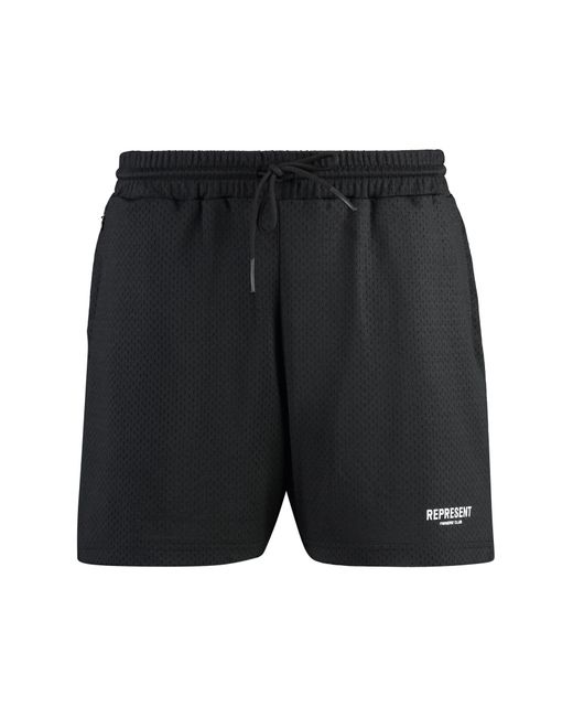 Represent Black Nylon Bermuda Shorts for men