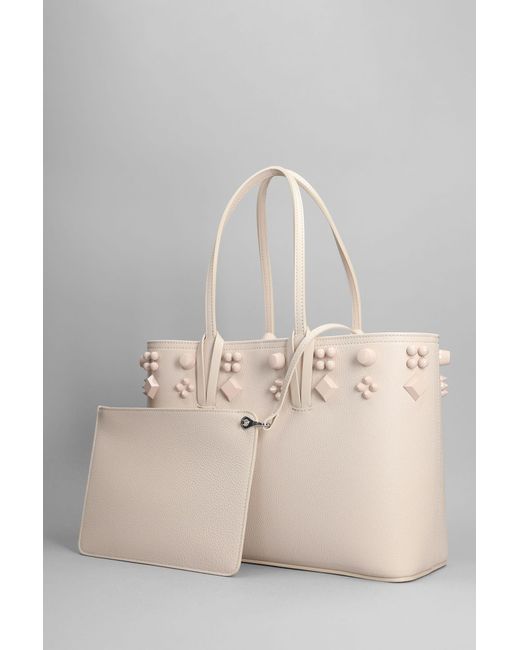 Christian Louboutin Natural Cabata Tote In Leather