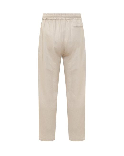 Gcds Natural Wide Linen Trousers for men