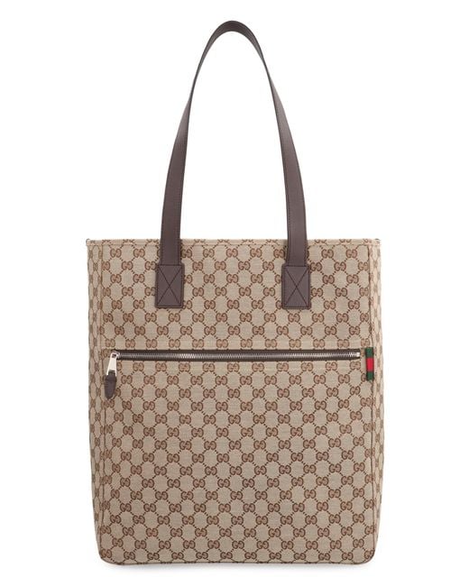 Gucci Brown Tote Bag Gg Fabric Polyester for men