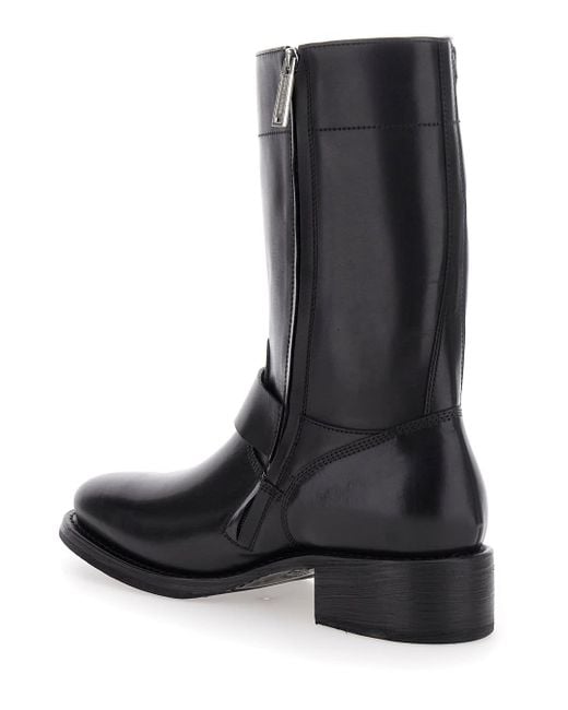 DSquared² Black 'Ducati X D2' Ankle Boots With Side Zip Closure And Maxi Logo Lettering On The Side for men