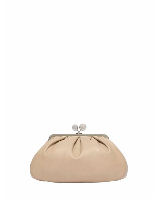 Weekend by Maxmara Natural Clutch Bag Cubico Pasticcino Leather Handbags