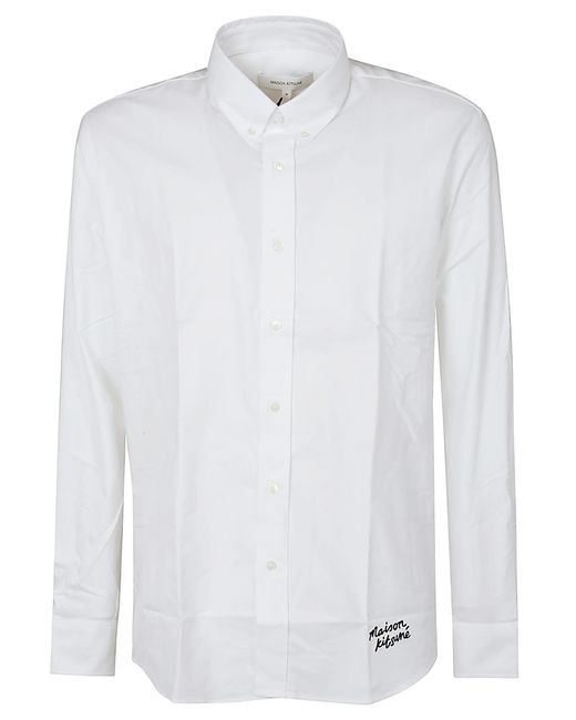 Maison Kitsuné White Signature Logo Formal Shirt for men