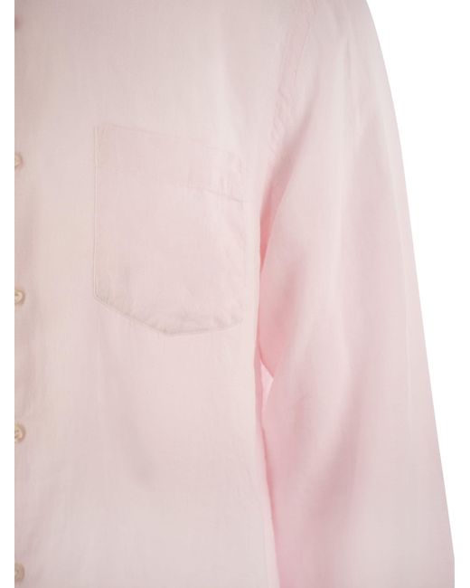 Vilebrequin Pink Long-Sleeved Linen Shirt for men