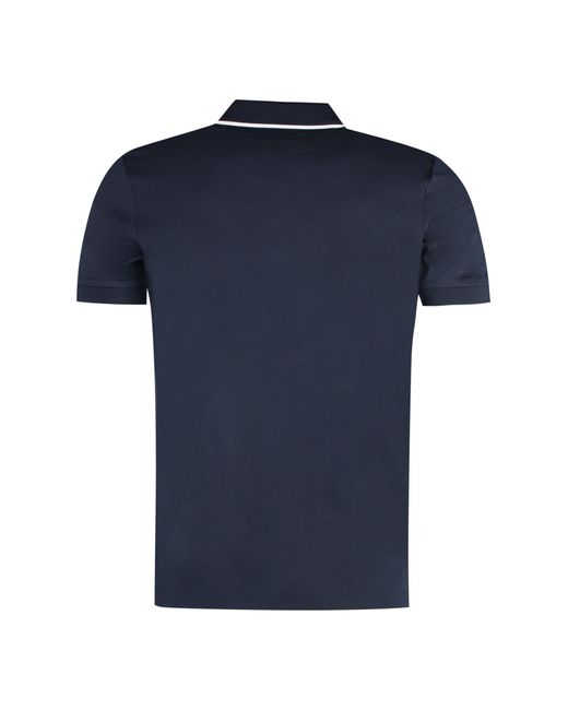 Boss Blue Short Sleeve Cotton Polo Shirt for men