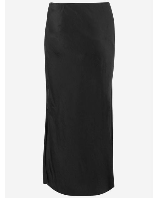 Vince Black Skirt Long Acetate Naia Renew