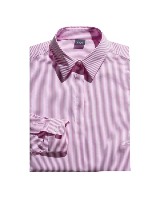 Fay Pink And Stretch Cotton Shirt