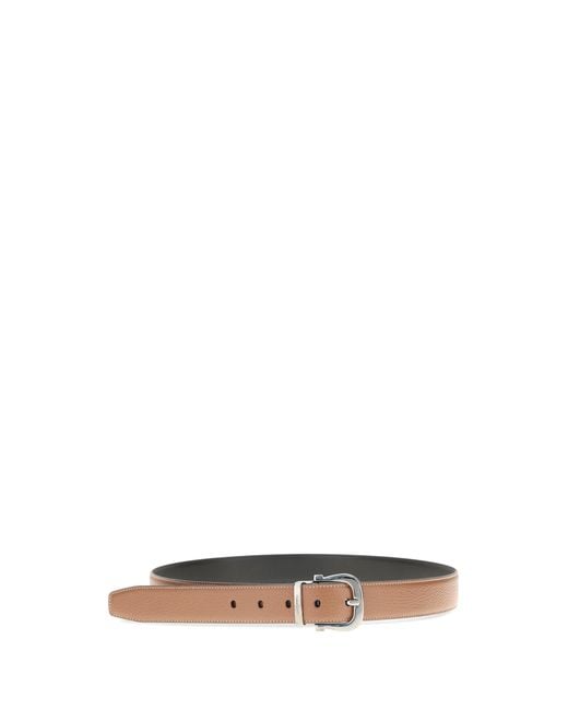 Ferragamo White Reversible And Adjustable Gancini Belt Calf Leather Bos Taurus E Braces for men