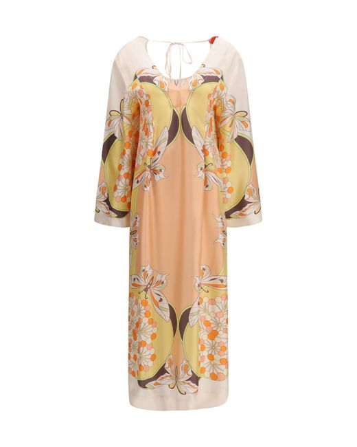 LaDoubleJ Metallic Twin Flame Dress Silk