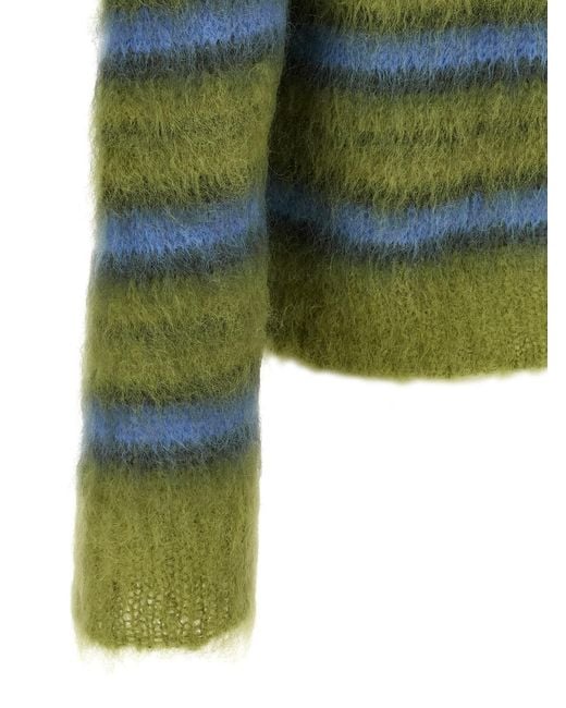 Marni Green Brushed Mohair Sweater for men