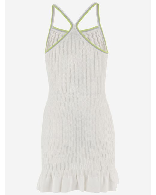 Casablanca White Viscose Blend Dress With Logo