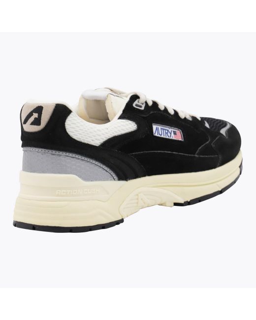 Autry Black Leather Hyperway Sneakers for men