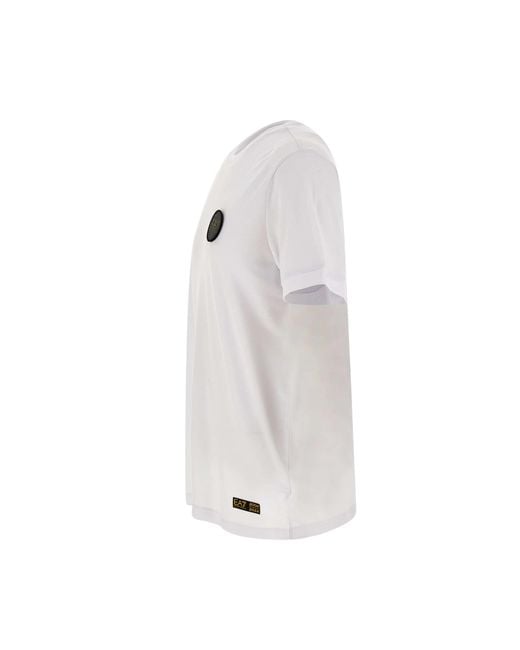 EA7 White Viscose T-Shirt for men